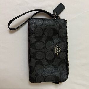 Coach double zip wallet